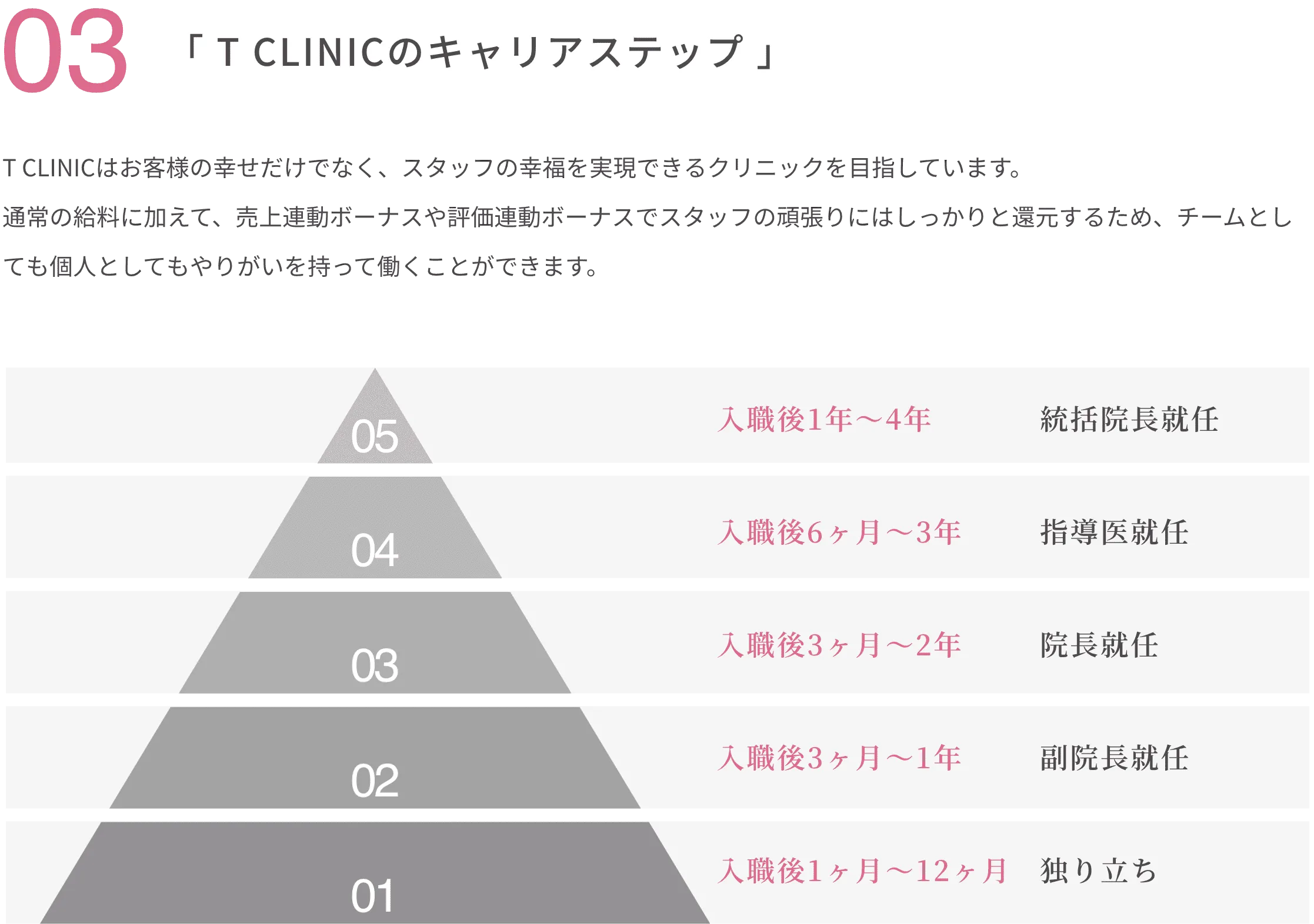 03 「 T CLINICのキャリアステップ 」