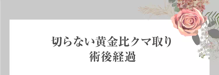 切らない黄金比クマ取り術後経過
